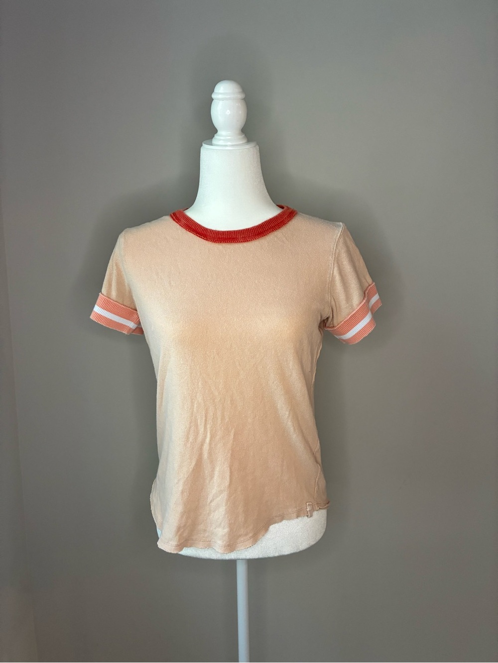 Free People We The Free Let’s Do This Tee Peach Orange Medium